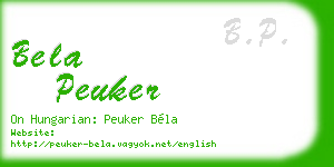 bela peuker business card